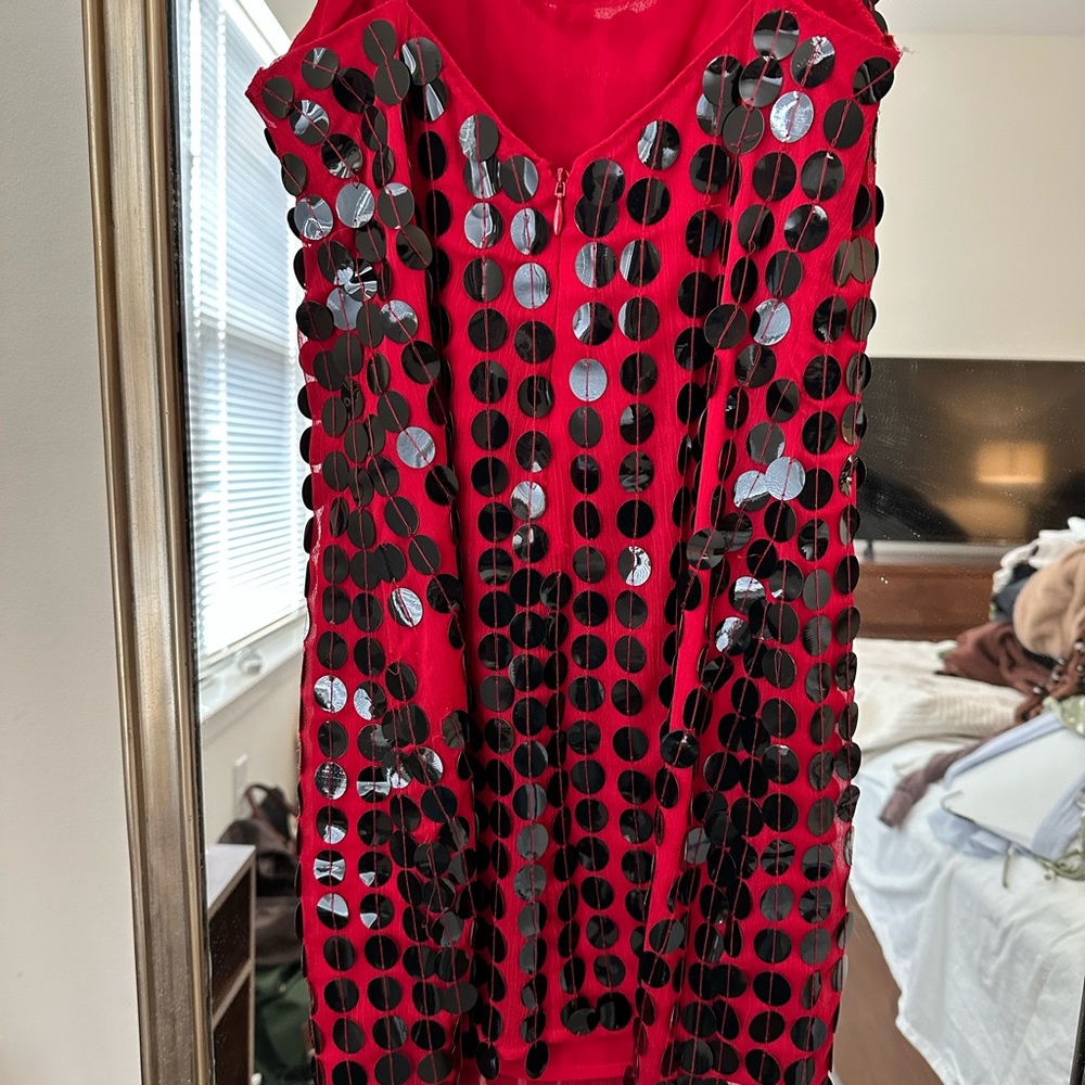 Revolve House of Harlow 1960 Red Disc Mini Dress - Picture 4 of 5